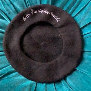 “hello, I’m dying inside” beret